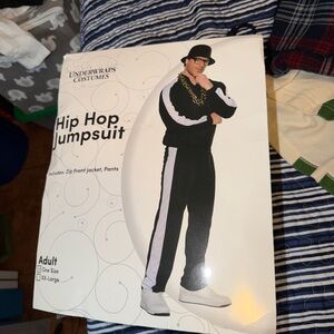 Hip Hop Jumpsuit Men’s Track Pants - Black/White
